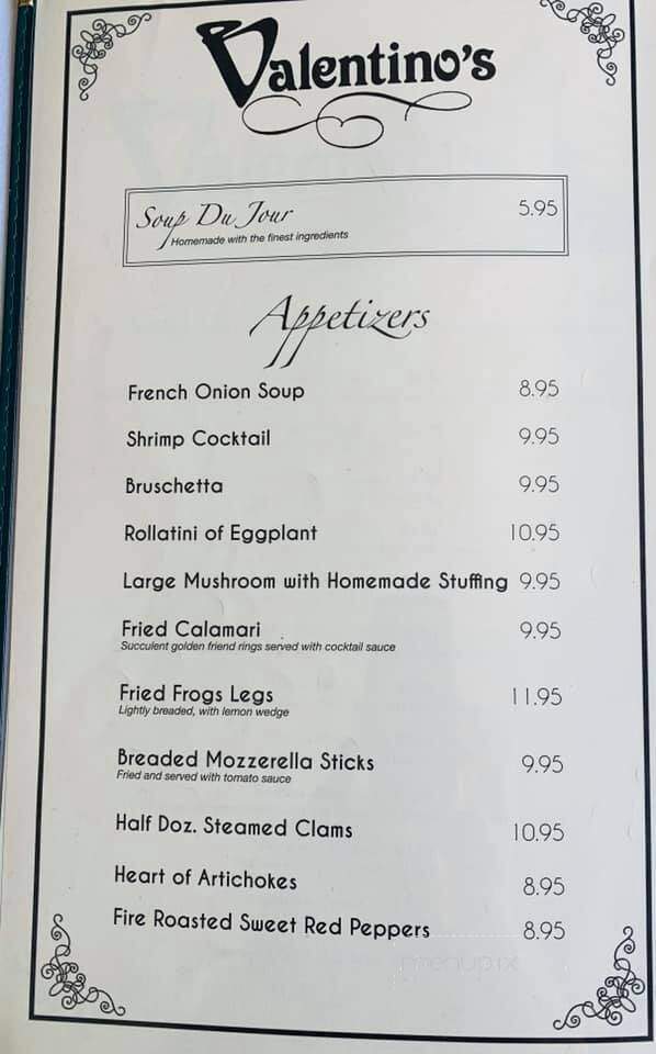 Valentino's Restaurant - Amsterdam, NY menu_pic
