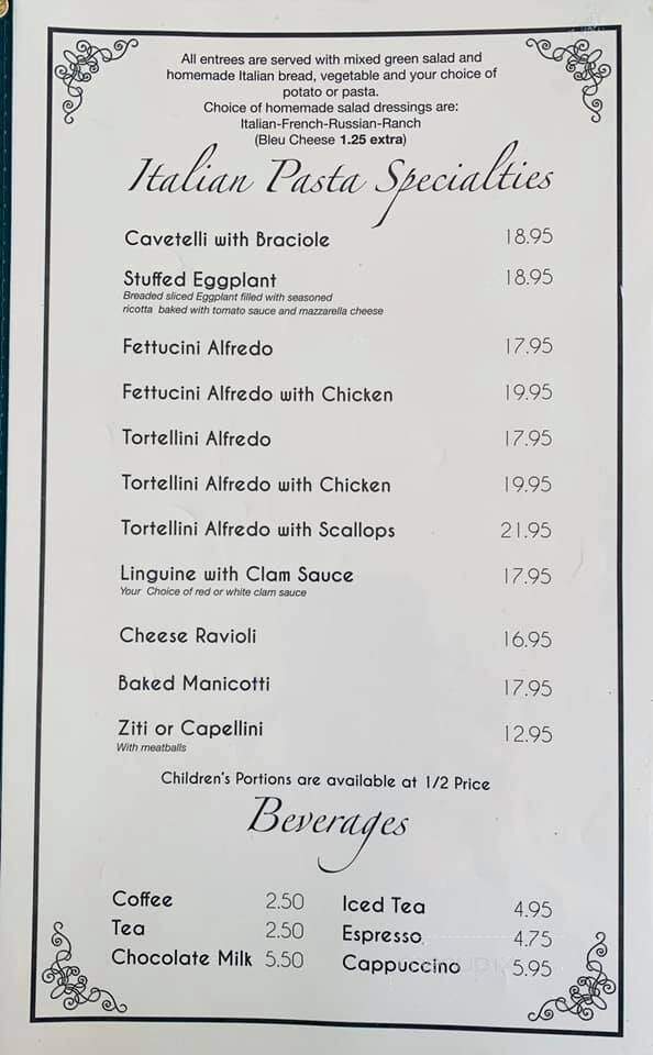 Valentino's Restaurant - Amsterdam, NY menu_pic