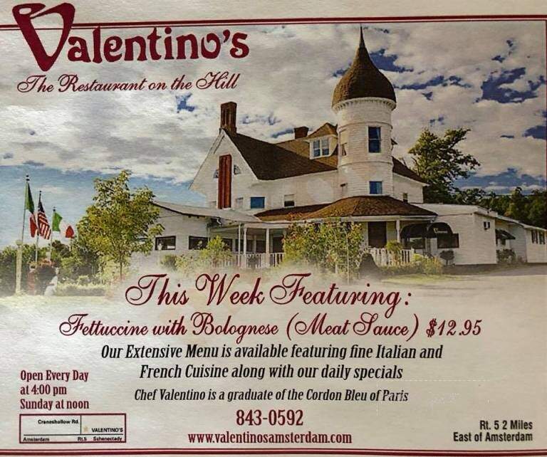 Valentino's Restaurant - Amsterdam, NY menu_pic