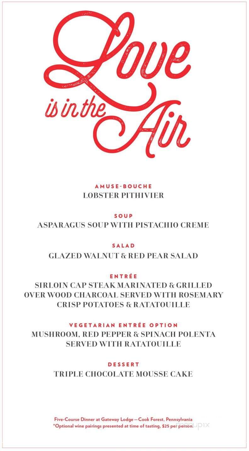 Gateway Lodge - Cooksburg, PA menu_pic