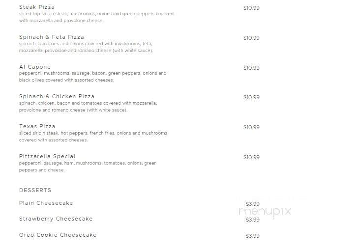 Pittzarella - West Mifflin, PA menu_pic