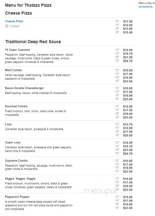 Thatzza Pizza - Aberdeen, SD menu_pic