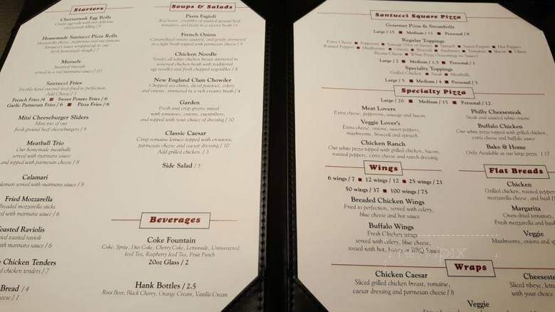 Santucci's Square Pizza - Warminster, PA menu_pic