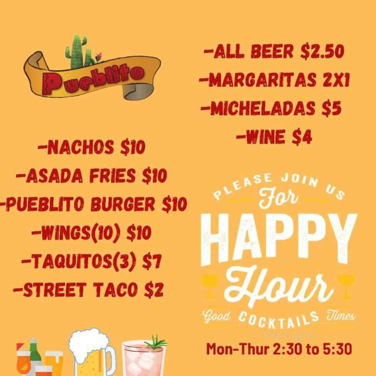 Pueblito Mexican Grill - Durham, CA menu_pic