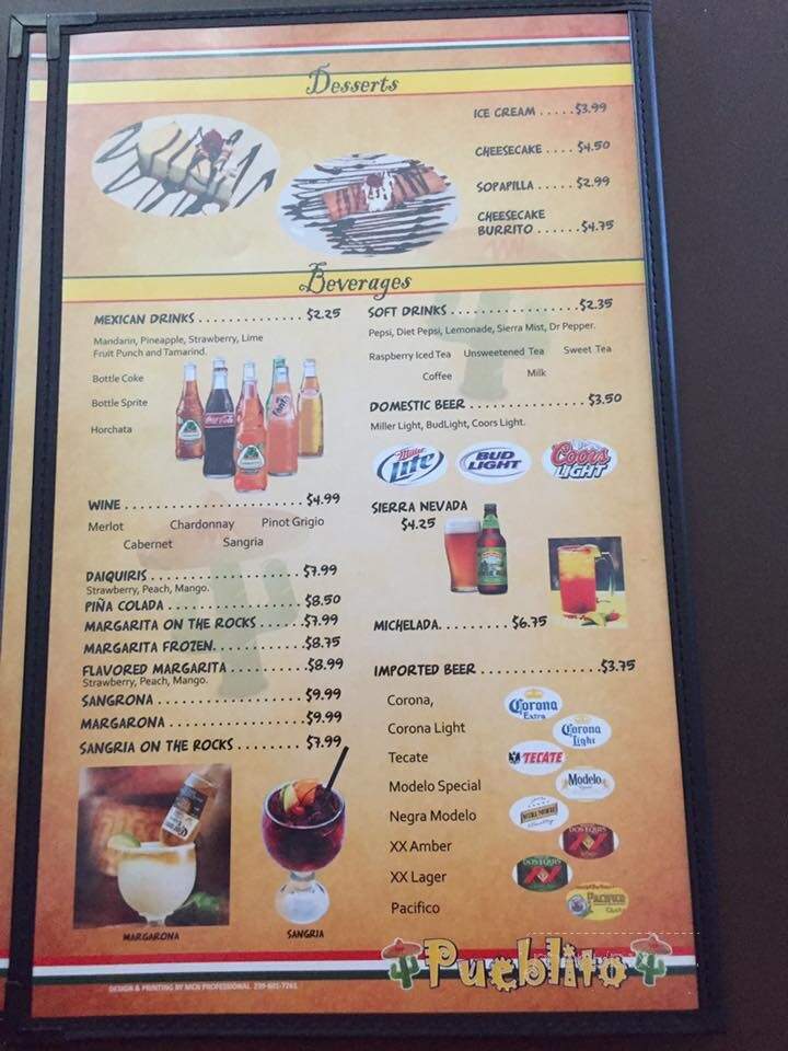 Pueblito Mexican Grill - Durham, CA menu_pic
