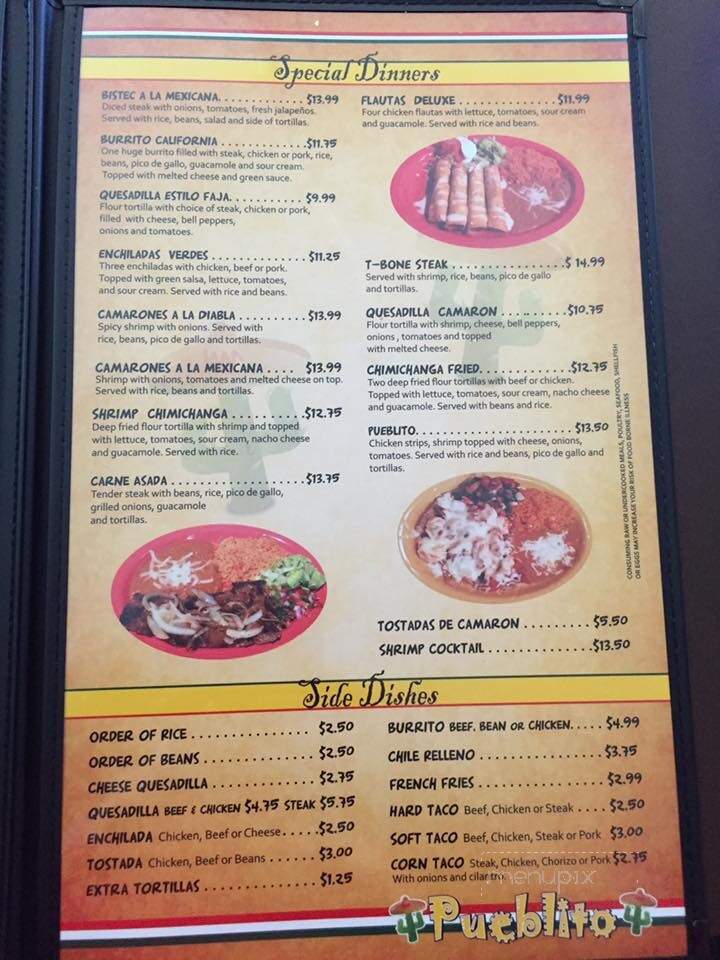 Pueblito Mexican Grill - Durham, CA menu_pic
