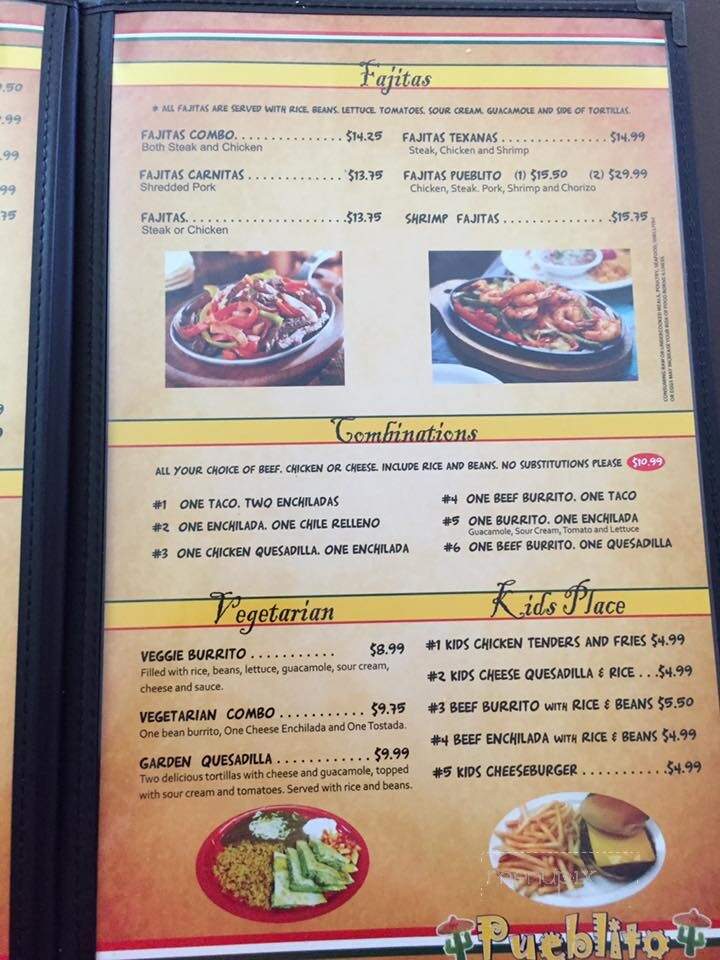Pueblito Mexican Grill - Durham, CA menu_pic