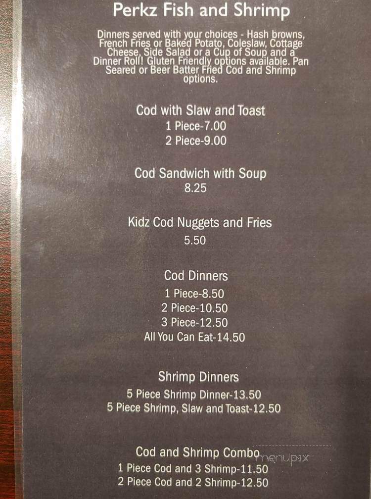 Perkz Cafe - Durand, WI menu_pic