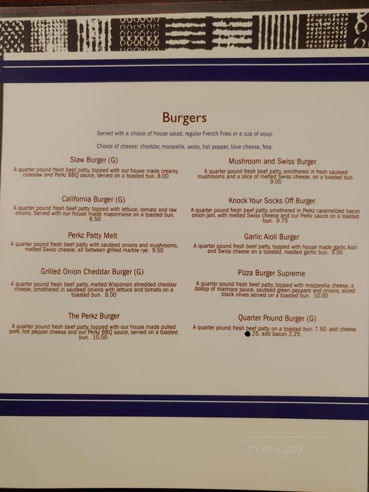 Perkz Cafe - Durand, WI menu_pic