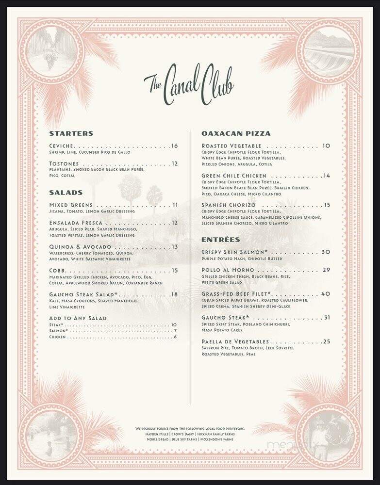 The Canal Club - Scottsdale, AZ menu_pic