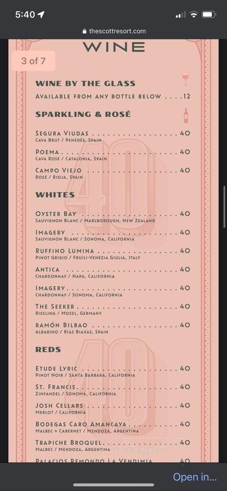 The Canal Club - Scottsdale, AZ menu_pic