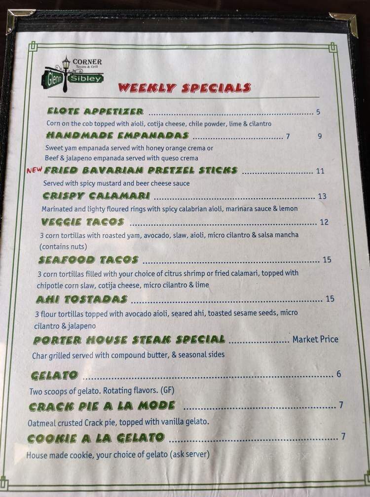 Corner Tavern & Grill - Folsom, CA menu_pic