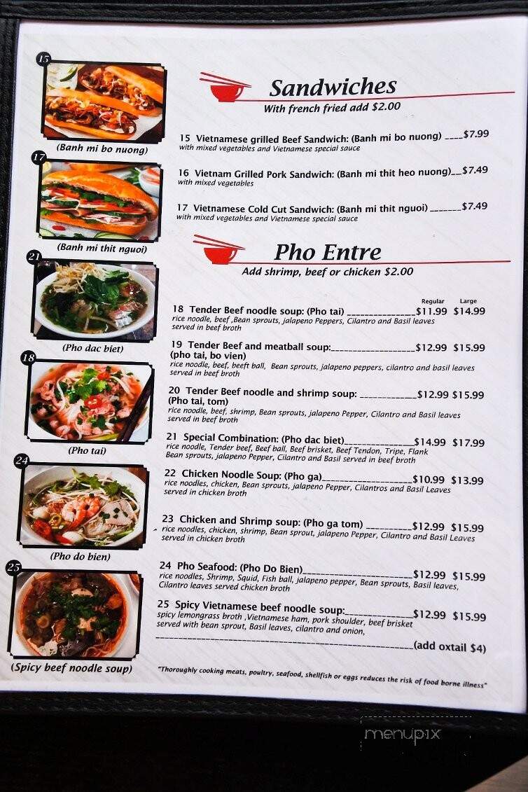 Phoenix Vietnamese Cuisine - Derby, CT menu_pic