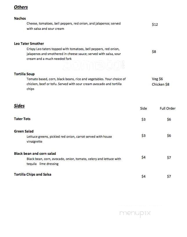 Leo Burrito - Radium Hot Springs, BC menu_pic