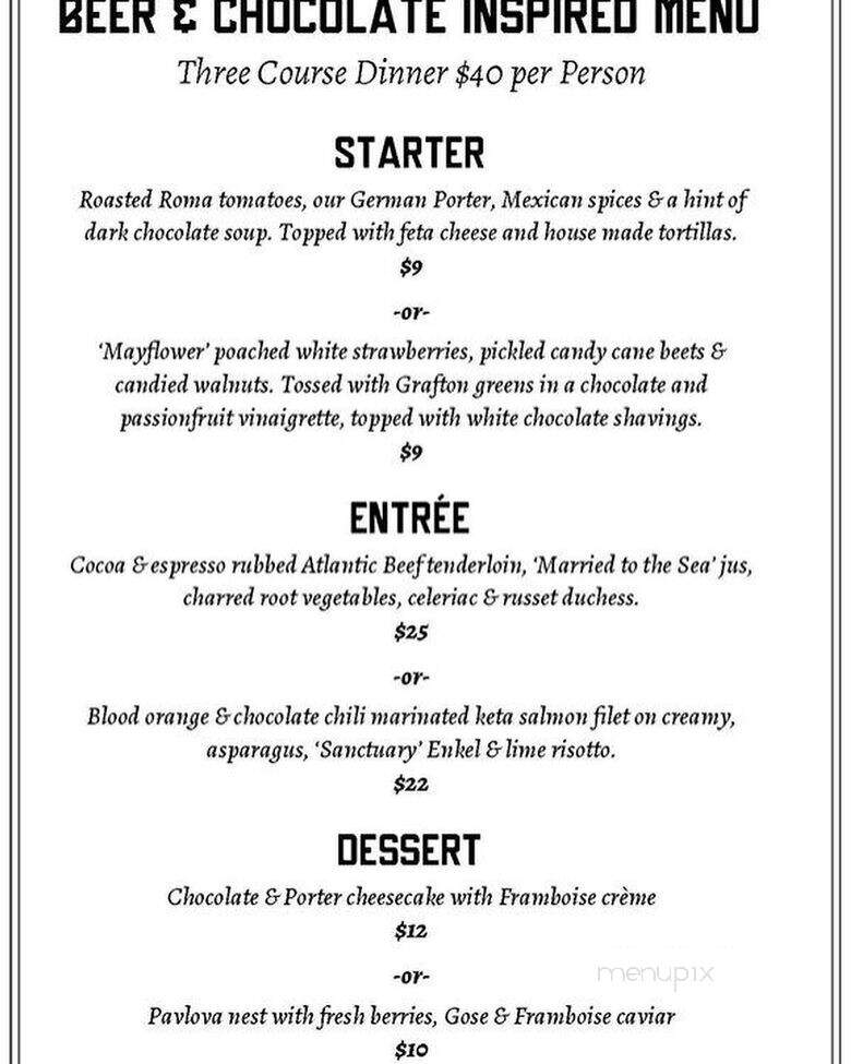 The Church Brewing - Wolfville, NS menu_pic