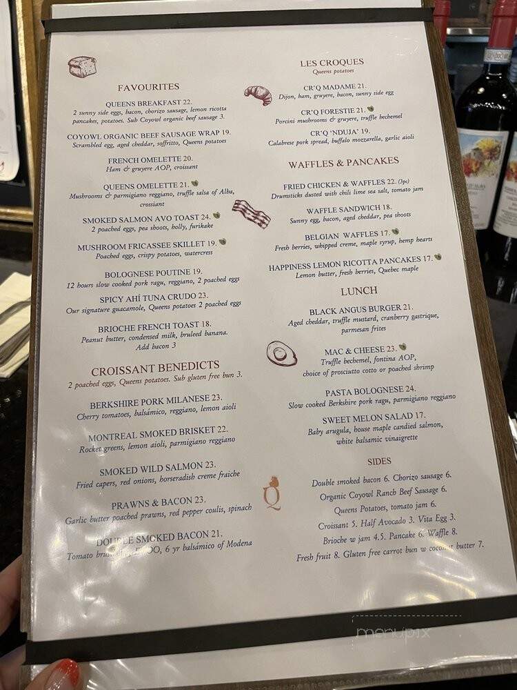 Queens Breakfast Cocktails - Calgary, AB menu_pic