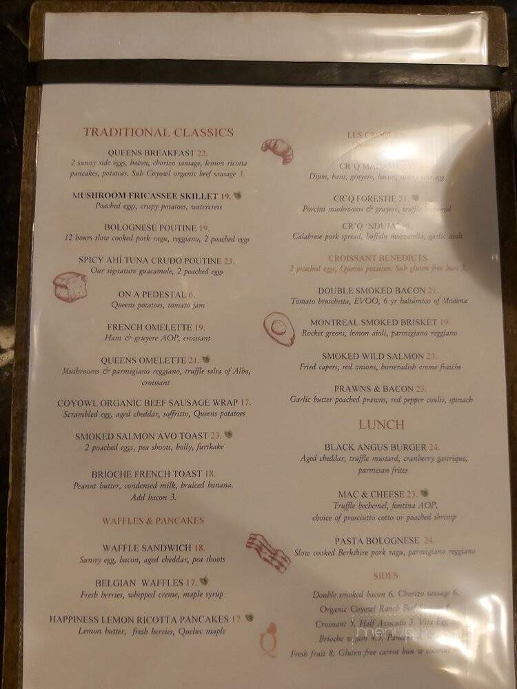 Queens Breakfast Cocktails - Calgary, AB menu_pic