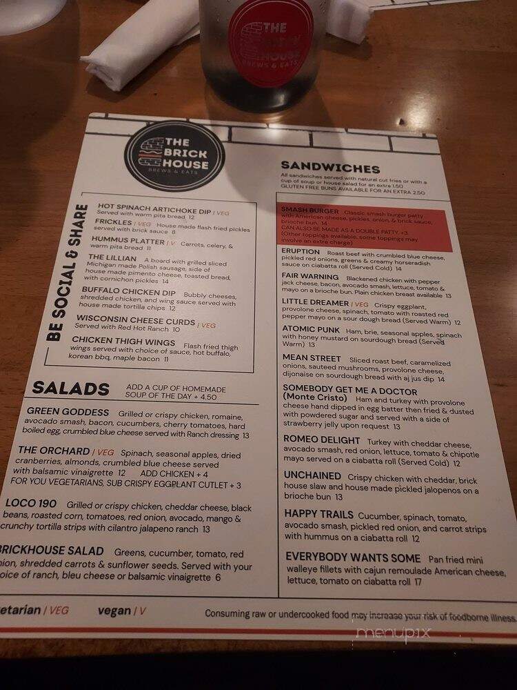 The Brick House - Benton Harbor, MI menu_pic