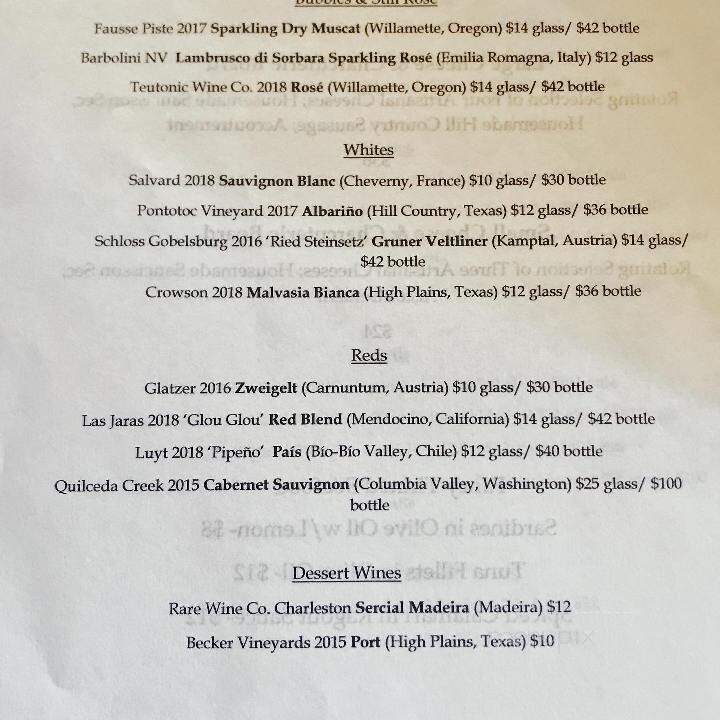 La Bergerie - Fredericksburg, TX menu_pic