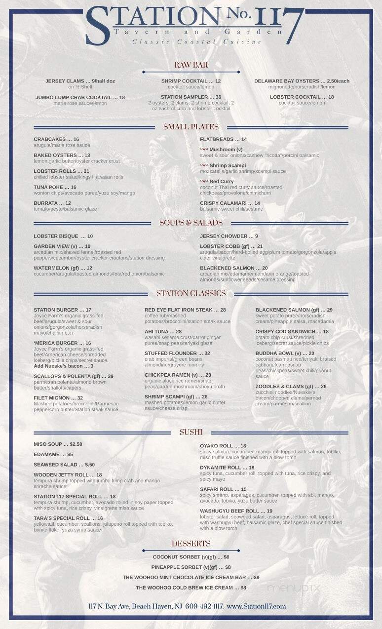 Station 117 - Beach Haven, NJ menu_pic