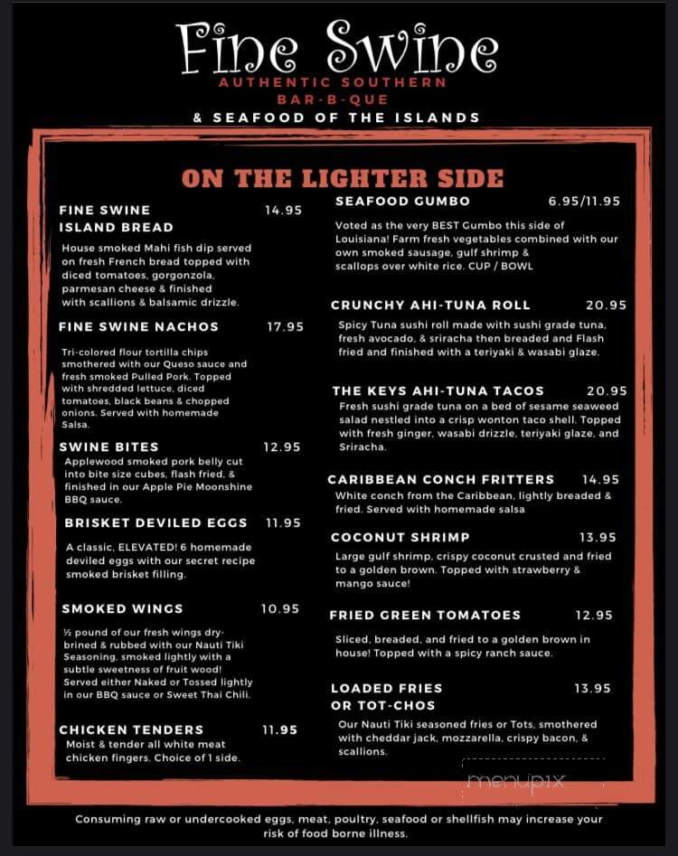 Fine Swine - Saint James City, FL menu_pic
