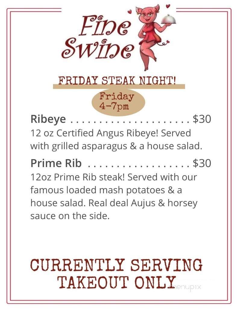 Fine Swine - Saint James City, FL menu_pic