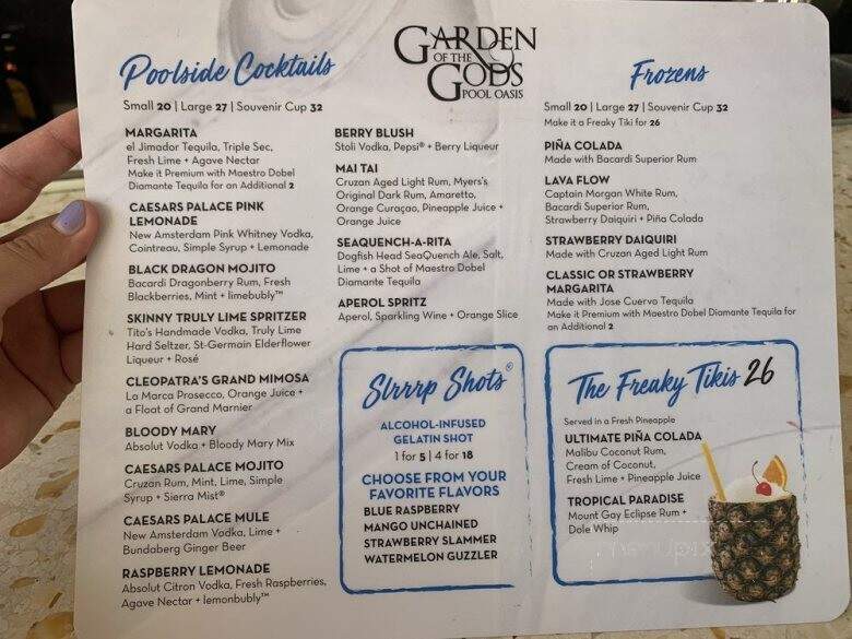 Garden of the Gods Pool - Las Vegas, NV menu_pic