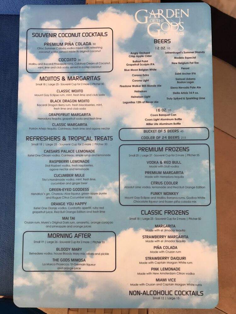 Garden of the Gods Pool - Las Vegas, NV menu_pic