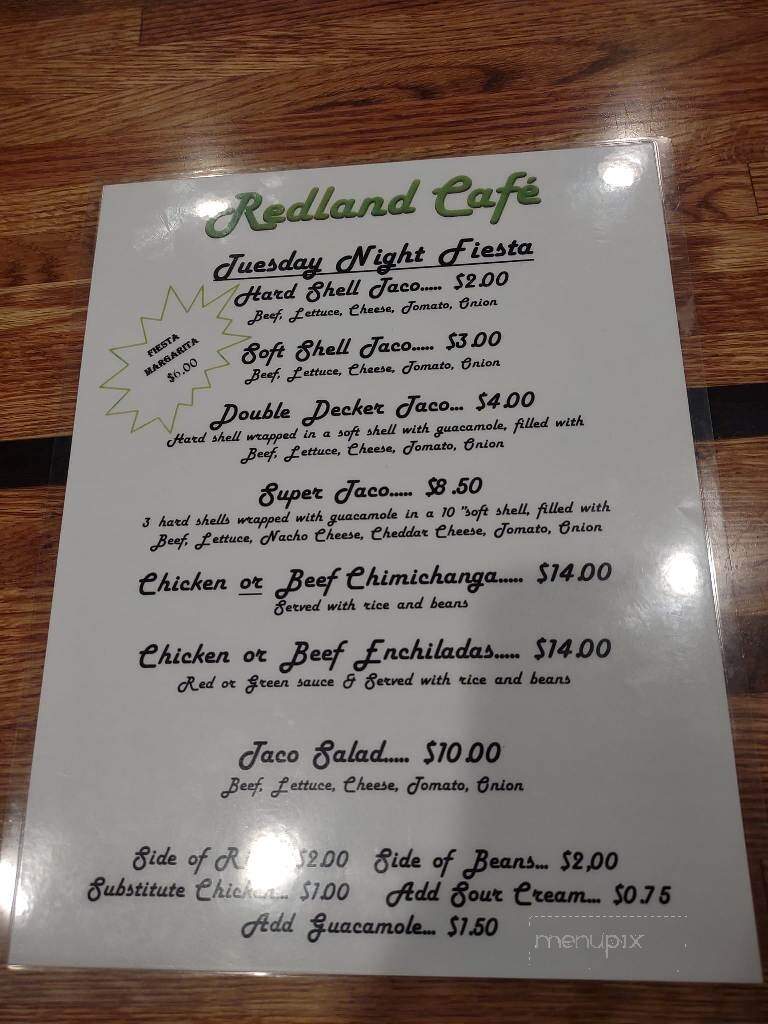 Redland Cafe - Oregon City, OR menu_pic