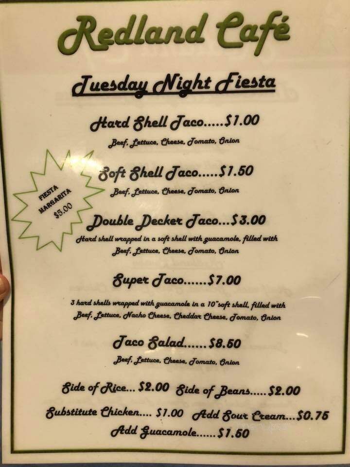 Redland Cafe - Oregon City, OR menu_pic