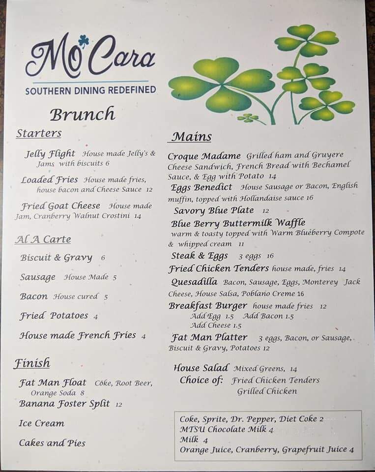 Mo'Cara - Lebanon, TN menu_pic