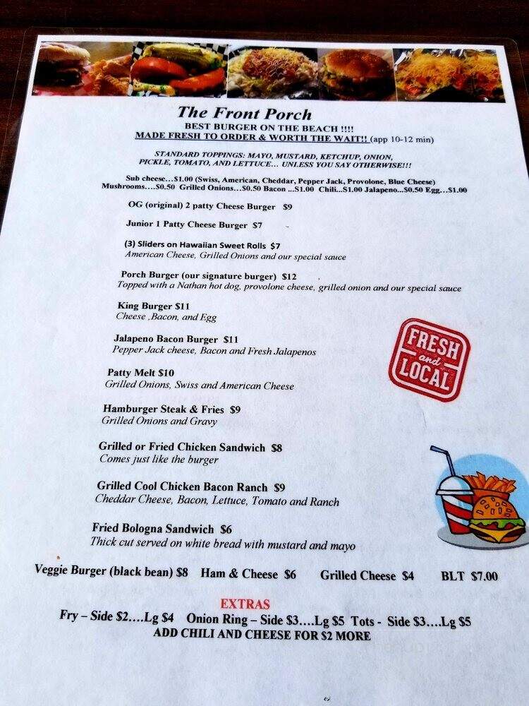 The Front Porch - Panama City Beach, FL menu_pic