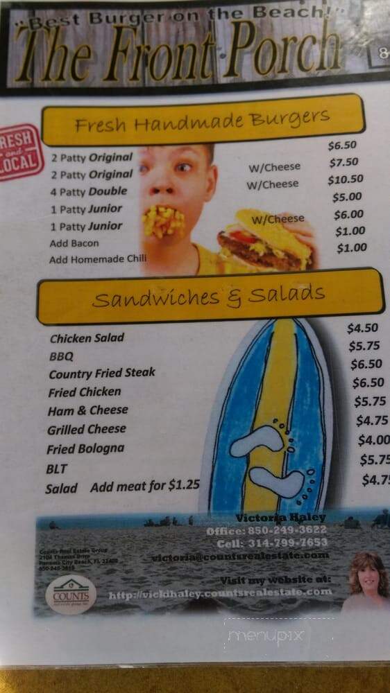 The Front Porch - Panama City Beach, FL menu_pic