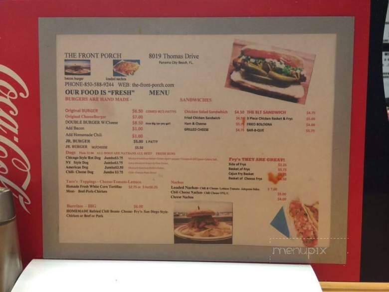 The Front Porch - Panama City Beach, FL menu_pic