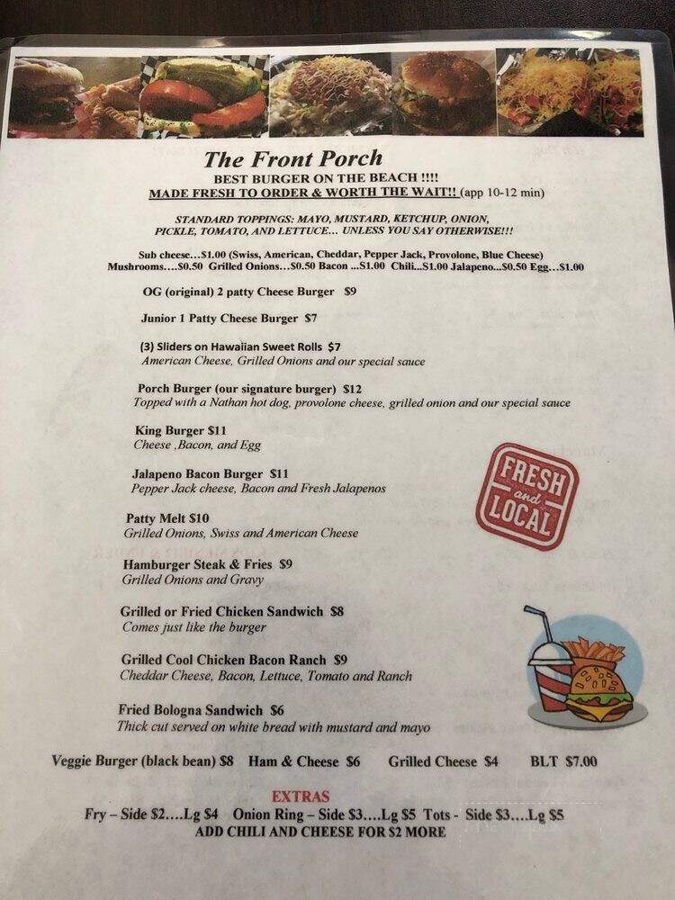 The Front Porch - Panama City Beach, FL menu_pic