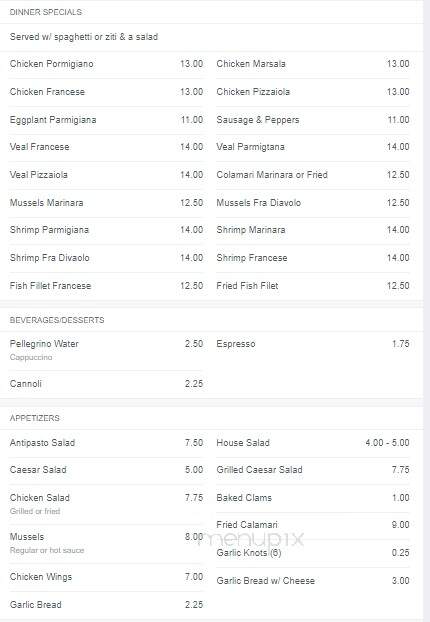 Francesca's Pizzeria - Rivervale, NJ menu_pic