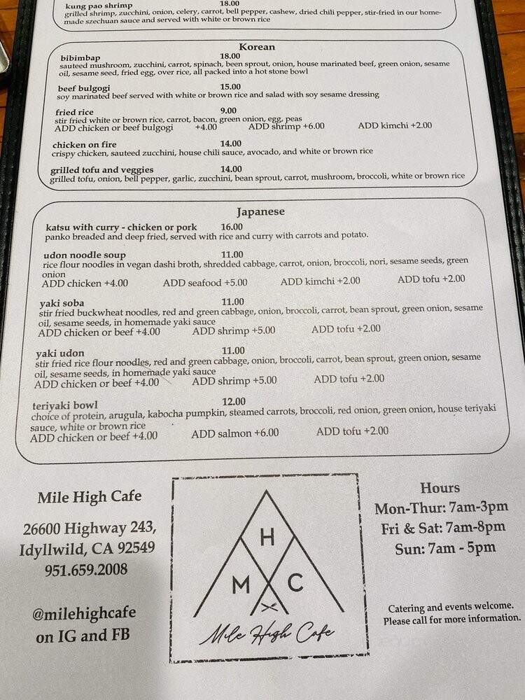 Mile High Cafe - Idyllwild, CA