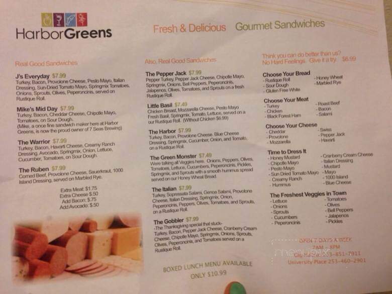 Harbor Greens - University Place, WA menu_pic