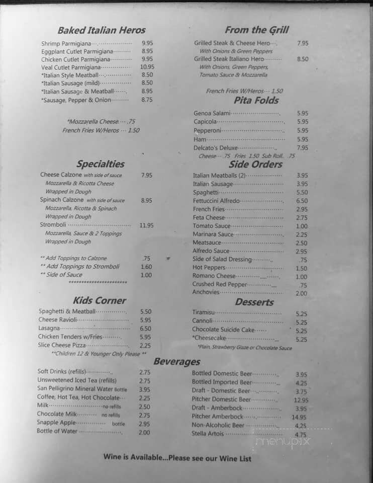 Delcato's Pizza & Italian - Ormond Beach, FL menu_pic