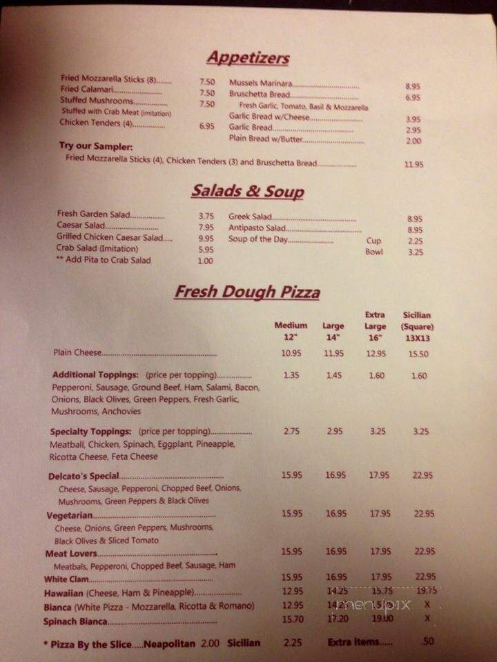 Delcato's Pizza & Italian - Ormond Beach, FL menu_pic