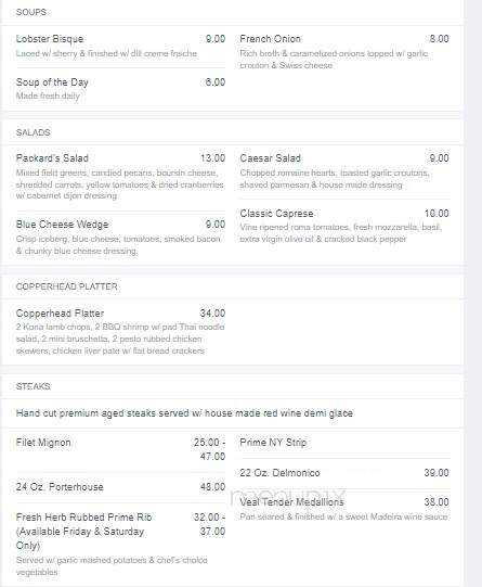 Packard's Steak House - Palm Harbor, FL menu_pic