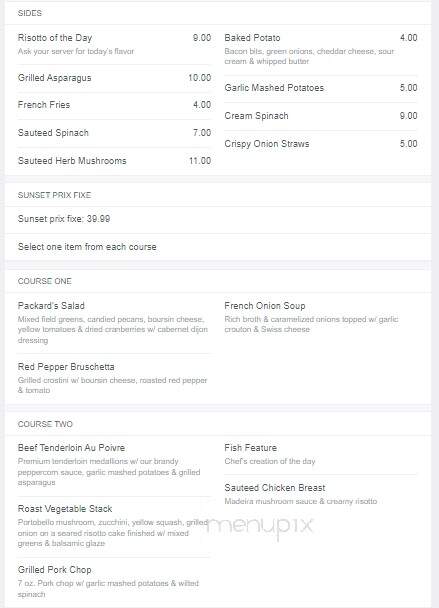 Packard's Steak House - Palm Harbor, FL menu_pic