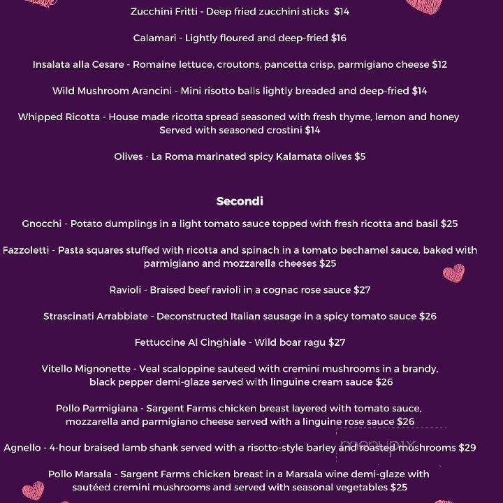 La Roma Restaurant - Ottawa, ON menu_pic
