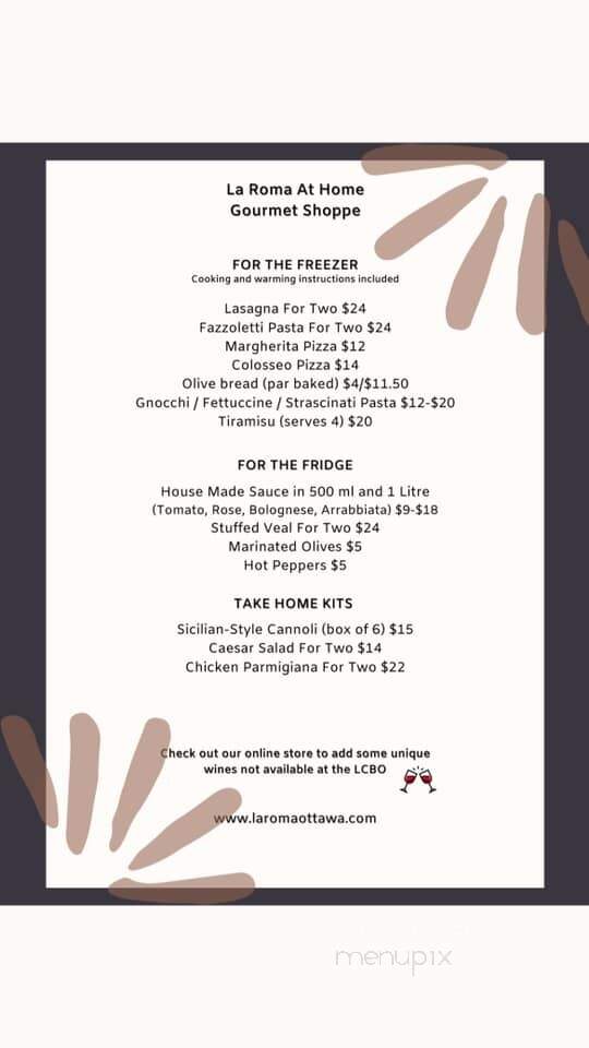 La Roma Restaurant - Ottawa, ON menu_pic