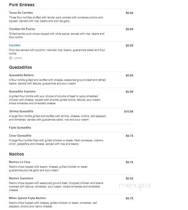 El Mazatlan - Glasgow, KY menu_pic
