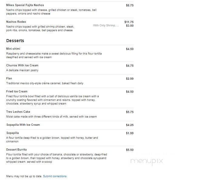 El Mazatlan - Glasgow, KY menu_pic