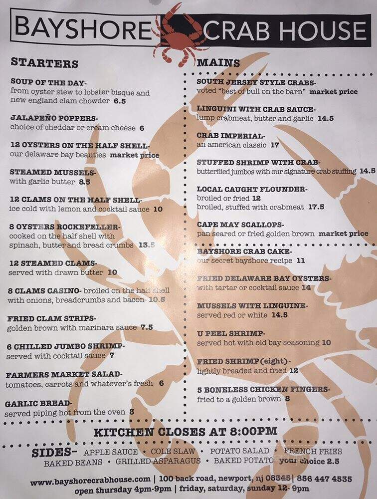 Bull On The Barn Bayshore Crab - Newport, NJ menu_pic