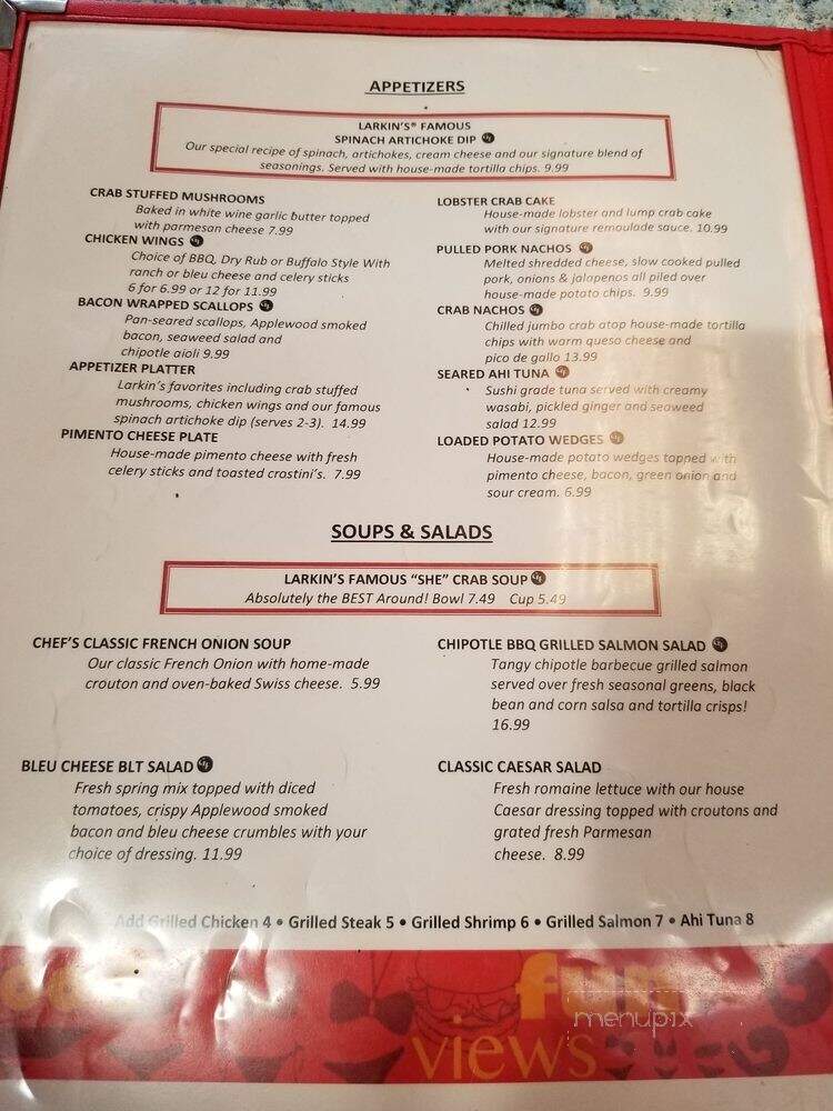 Larkin's On The Lake Restaurant - Lake Lure, NC menu_pic