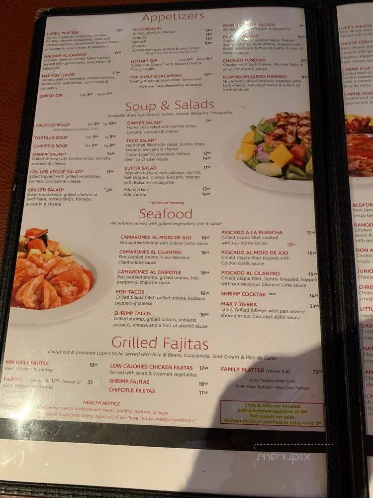 Lupe's Tex Mex Grill - Bedford, TX menu_pic