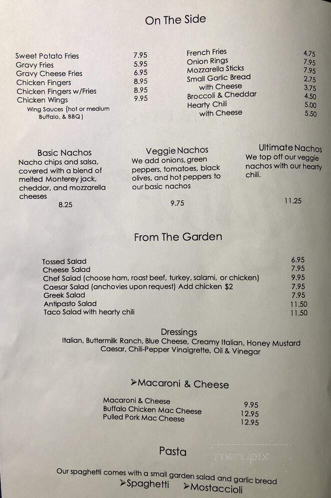Mister Z's Italian Restaurant - Barre, VT menu_pic